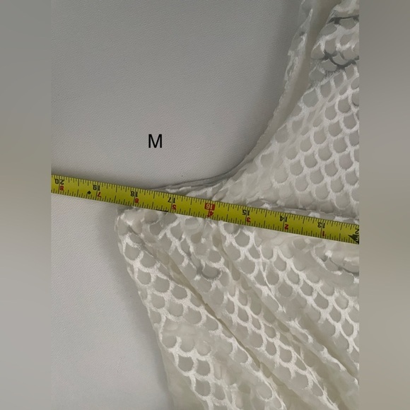 RAMY BROOK Tamar One Shoulder Textured Blouse Ivory scale Satin Ribbon - Picture 13 of 14